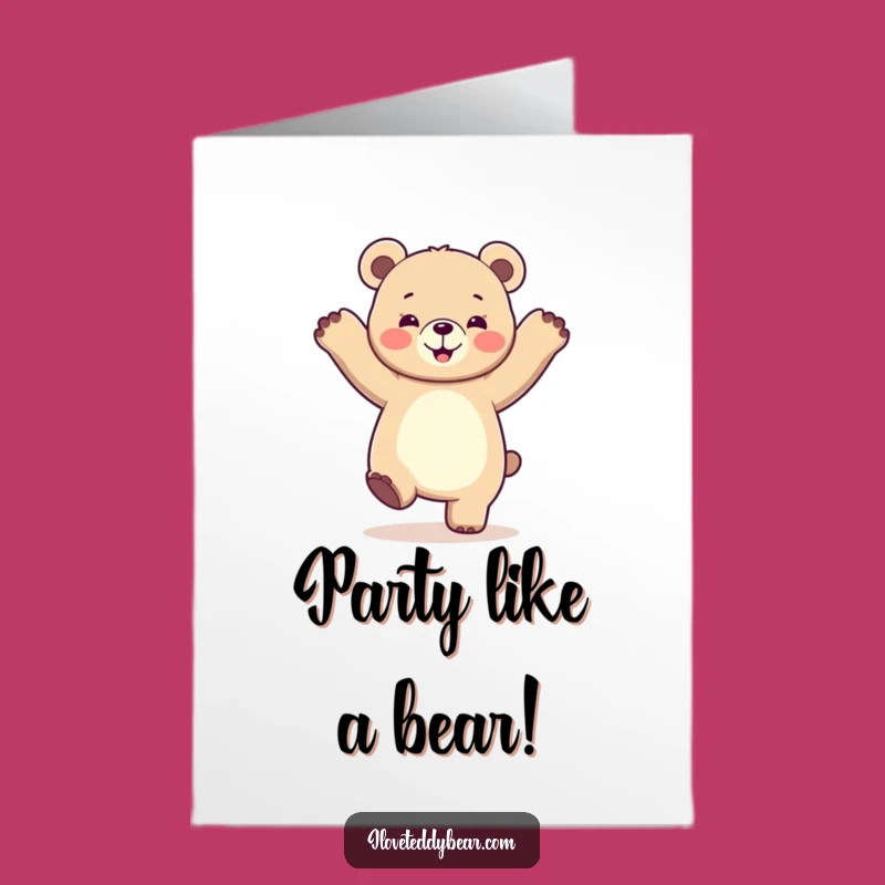 Free Printable Birthday Card: Dancing Bear, Fun Downloadable Gift for a Joyful Celebration