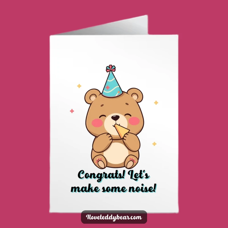 Free Printable Bear Party Congrats Card: Funny Glee Downloadable