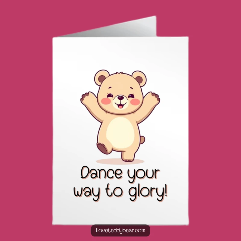 Free Printable Congrats Card: Dancing Bear, Energetic Downloadable for Celebrating Success