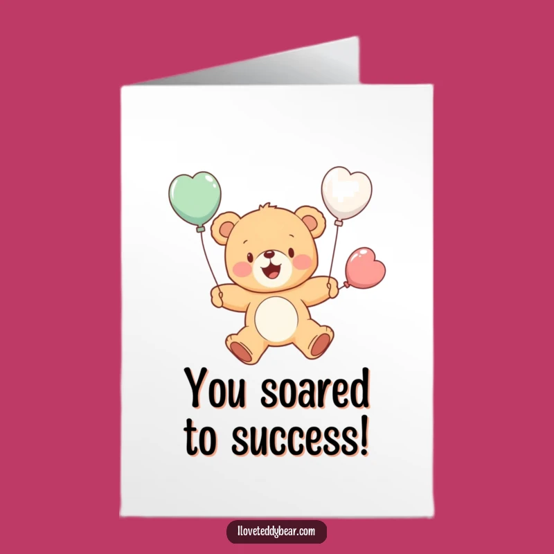 Free Printable Balloon Bear Congrats Card - Funny Downloadable Gift