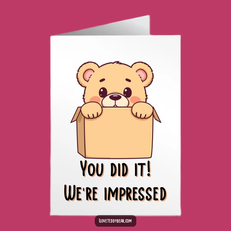 Free Printable Congrats Card: Shocked Teddy Bear, Funny Downloadable Surprise Gift
