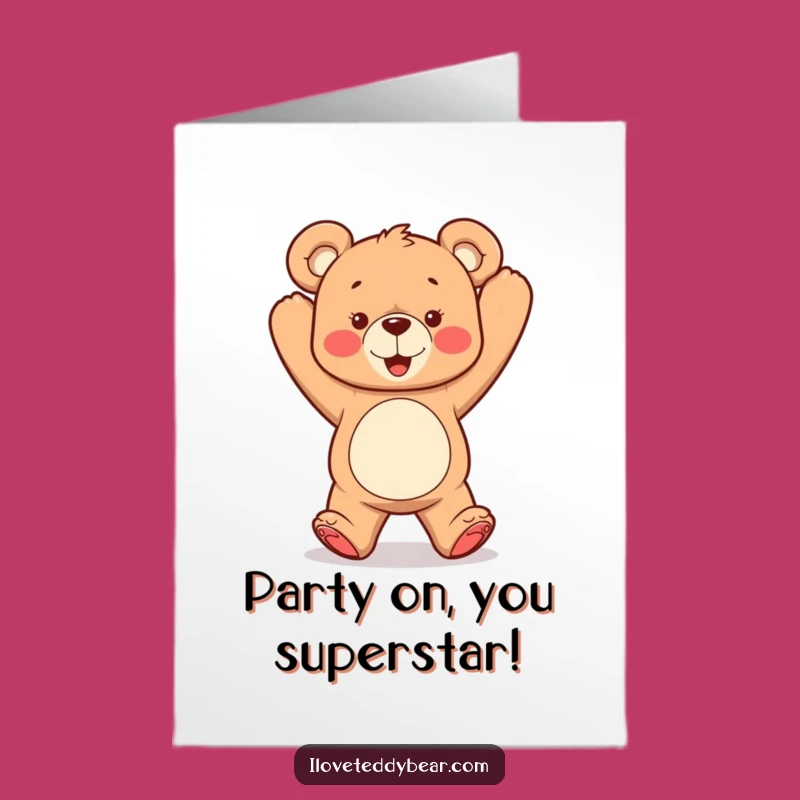 Free Printable Congrats Card: Teddy Bear Dance Party Funny Downloadable