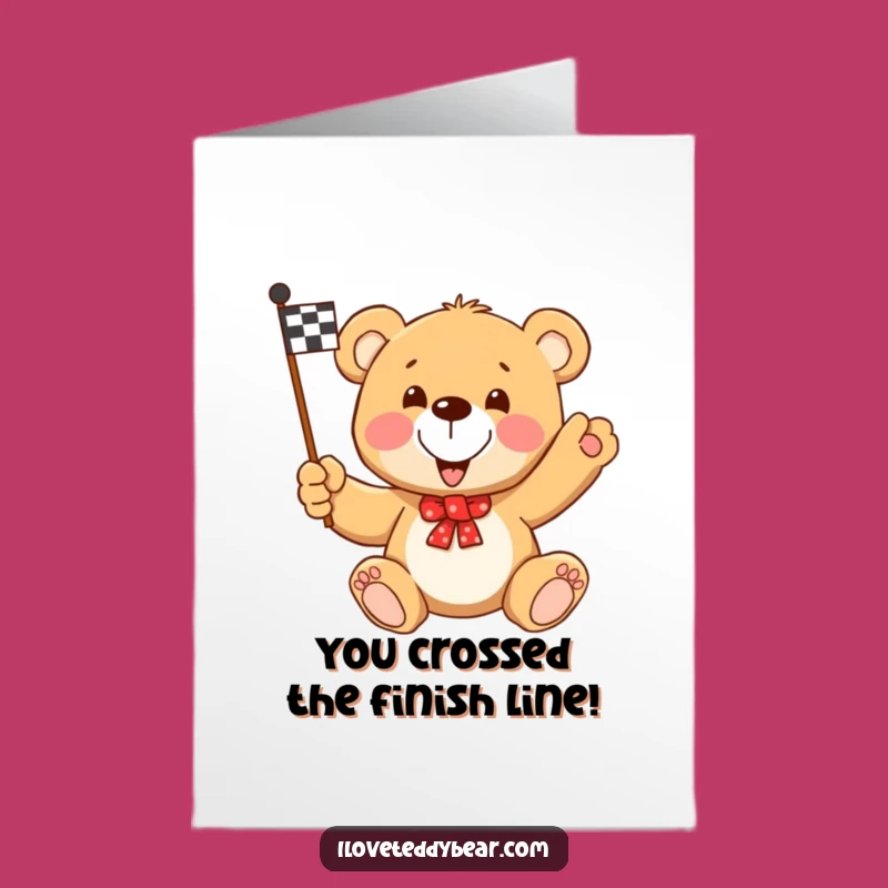 Free Printable Congrats Card: Teddy Bear Victory Lap, Exciting Downloadable Gift