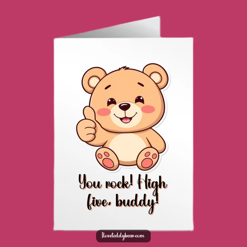 Free Printable Congrats Card: Thumbs Up Teddy Bear, Joyful Downloadable Success