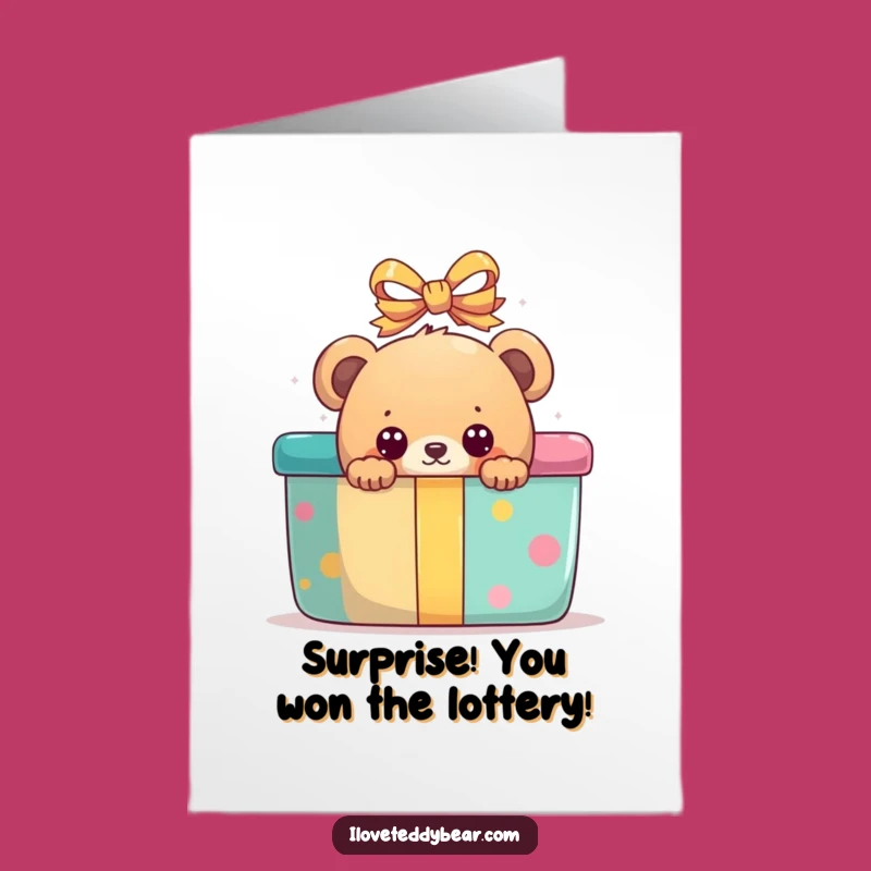 Free Printable Surprise Bear Congrats Card: Big News Celebration Download