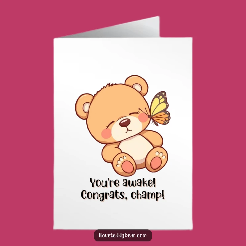 Free Printable Teddy Bear Congrats Card: Funny Downloadable for Big Wins
