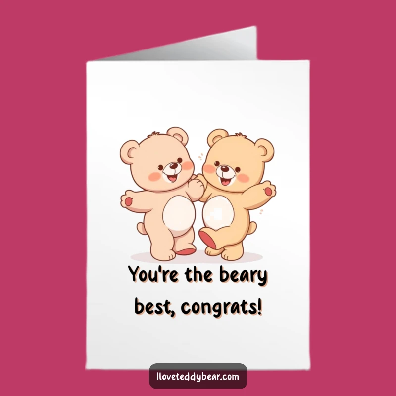 Free Printable Congrats Card: Silly Bears Dance - Funny Downloadable Gift
