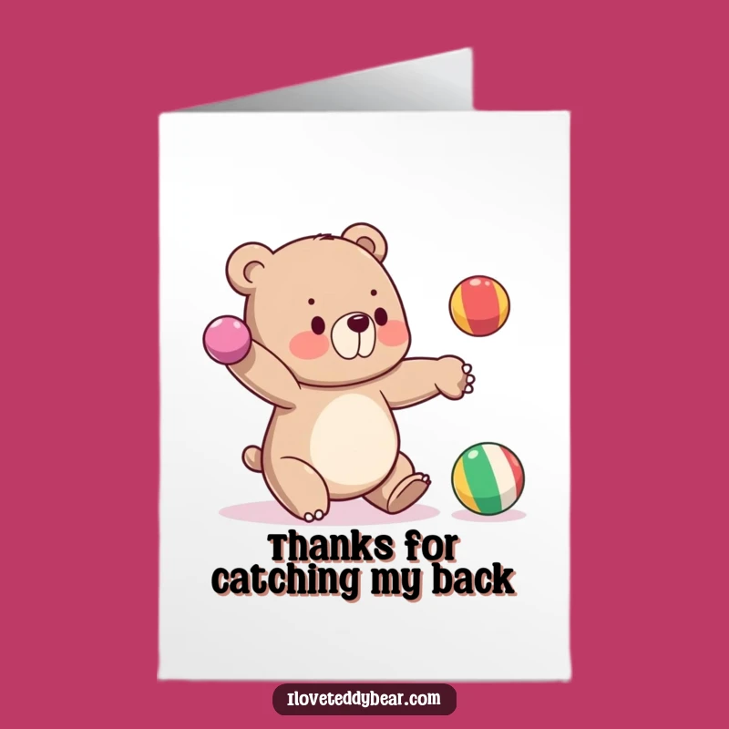 Free Printable Bear Juggling Thank You Card: Funny Downloadable DIY