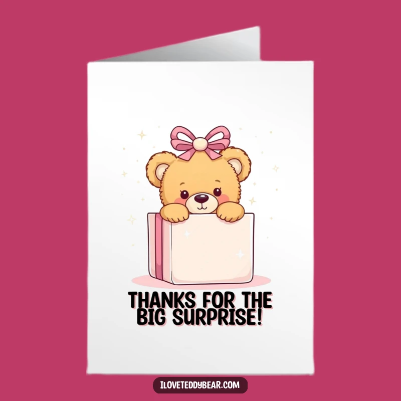 Free Printable Teddy Bear Thank You Card: Playful Peek Surprise Downloadable