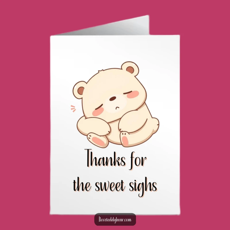 Free Printable Thank You Card: Sleepy Bear's Cozy Thanks! Relaxed Gratitude, Downloadable Funny Gift.