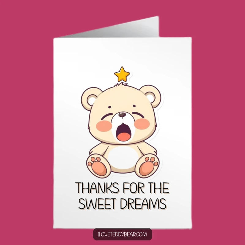 Free Printable Thank You Card: Sleepy Teddy Bear Thanks, Cozy Downloadable Gift