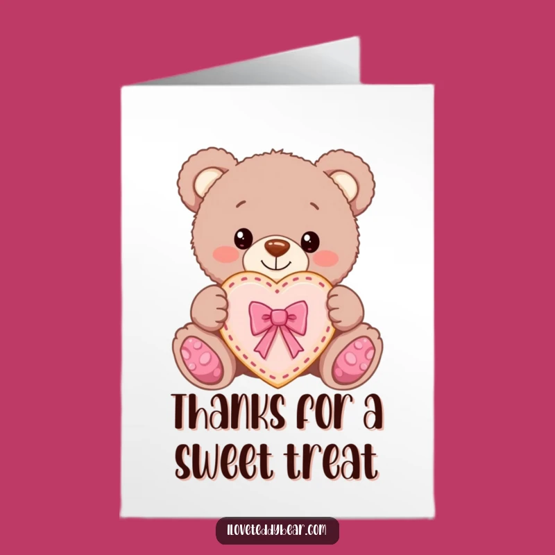 Free Printable Thank You Card: Teddy Bear Sweet Thanks, Loving Downloadable Gift