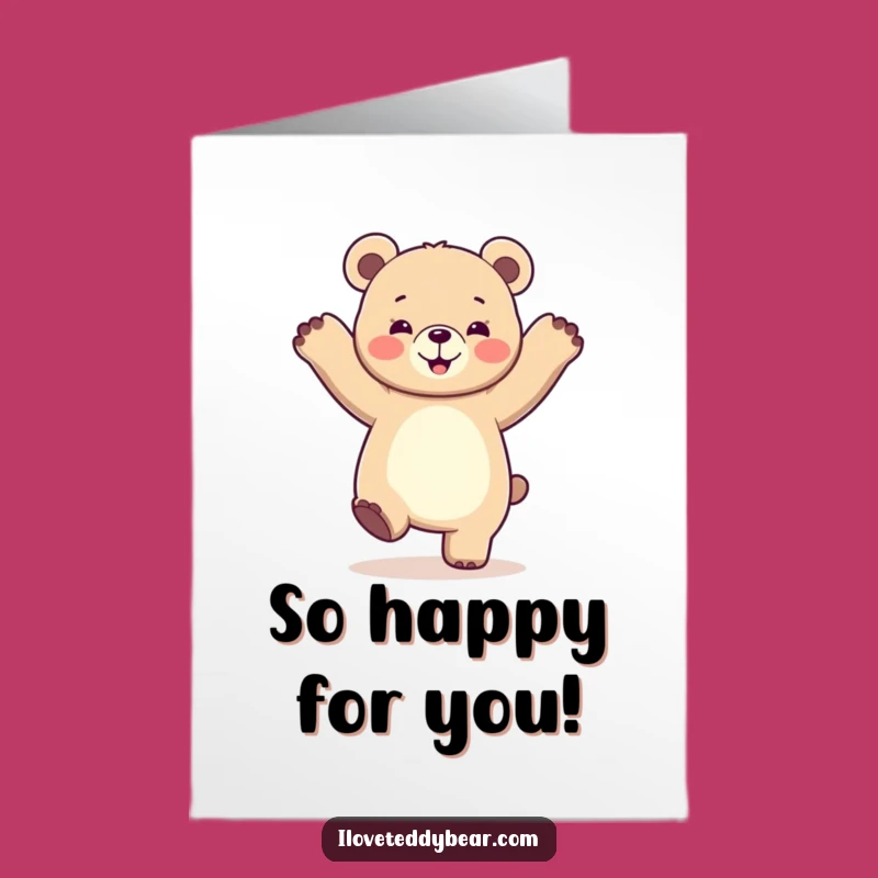 Free Printable Thank You Card: Dancing Bear, Lively Downloadable to Show Gratitude