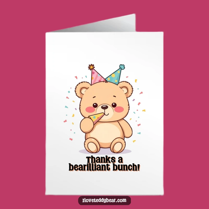 Free Printable Teddy Bear Thank You Card: Funny Downloadable Gift Expressing Gratitude