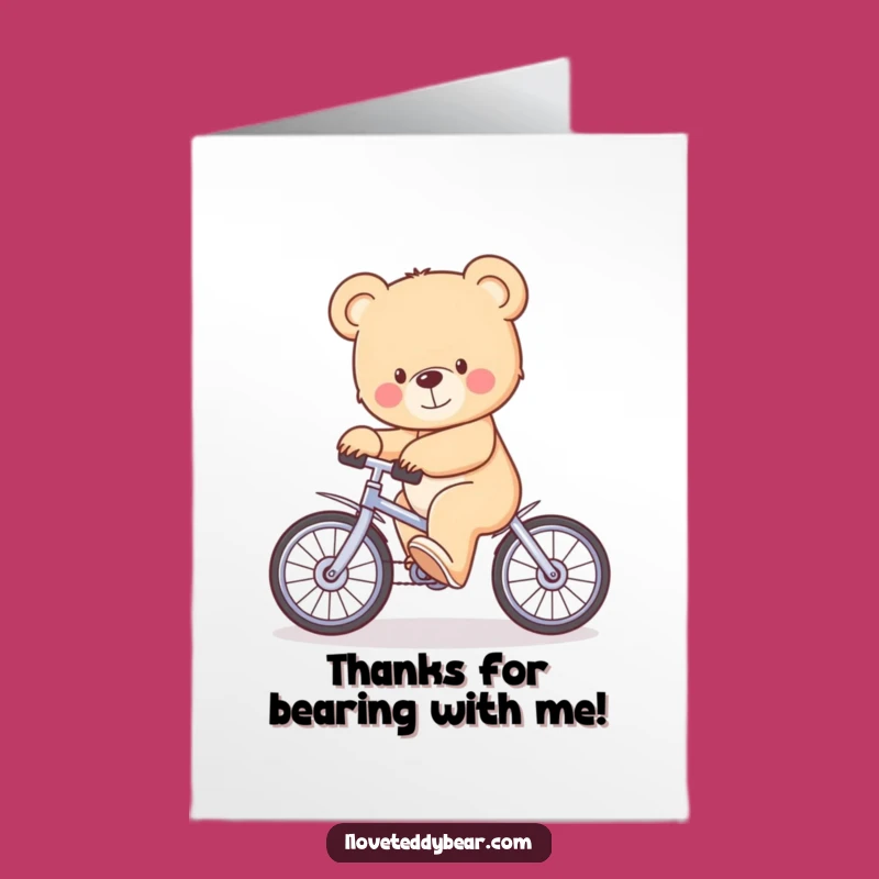 Free Printable Thank You Card: Wobbly Teddy Bear Thanks, Downloadable Gift