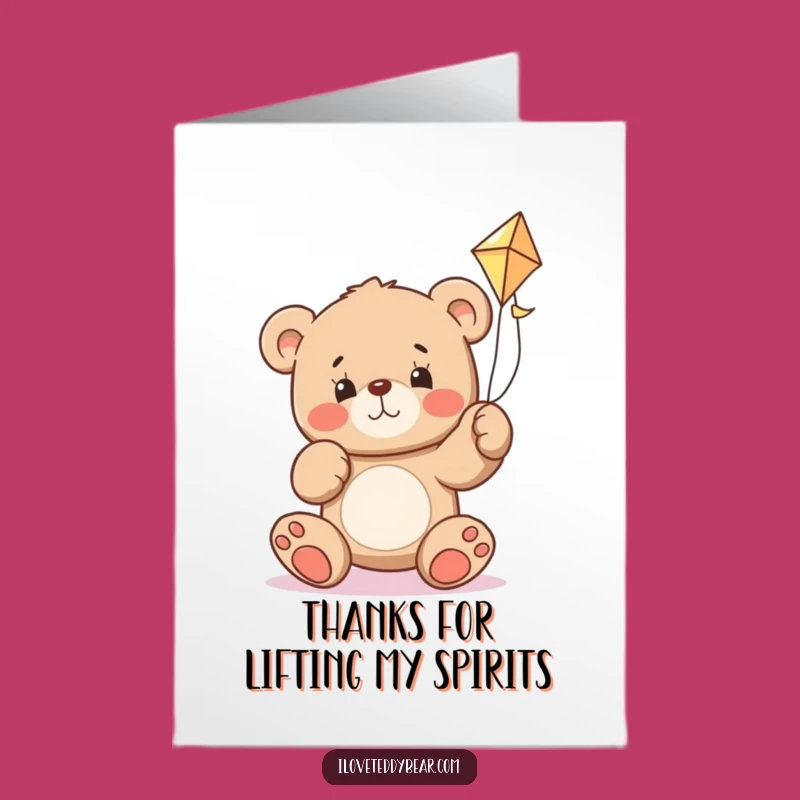 Free Printable Thank You Card: Teddy Bear Kite Woes - Comical Thanks Download!