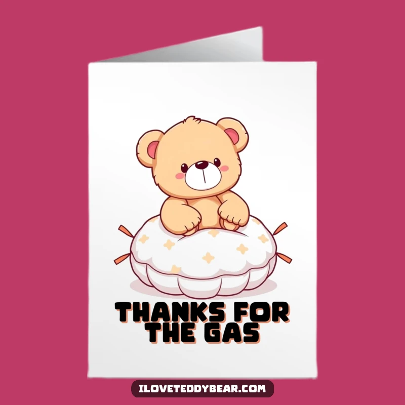 Free Printable Thank You Card: Whoopee Cushion Teddy - Comical Thanks Download!