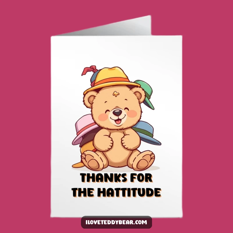 Free Printable Teddy Bear Thank You Card: Giggling Hats for a Sweet Downloadable Gift