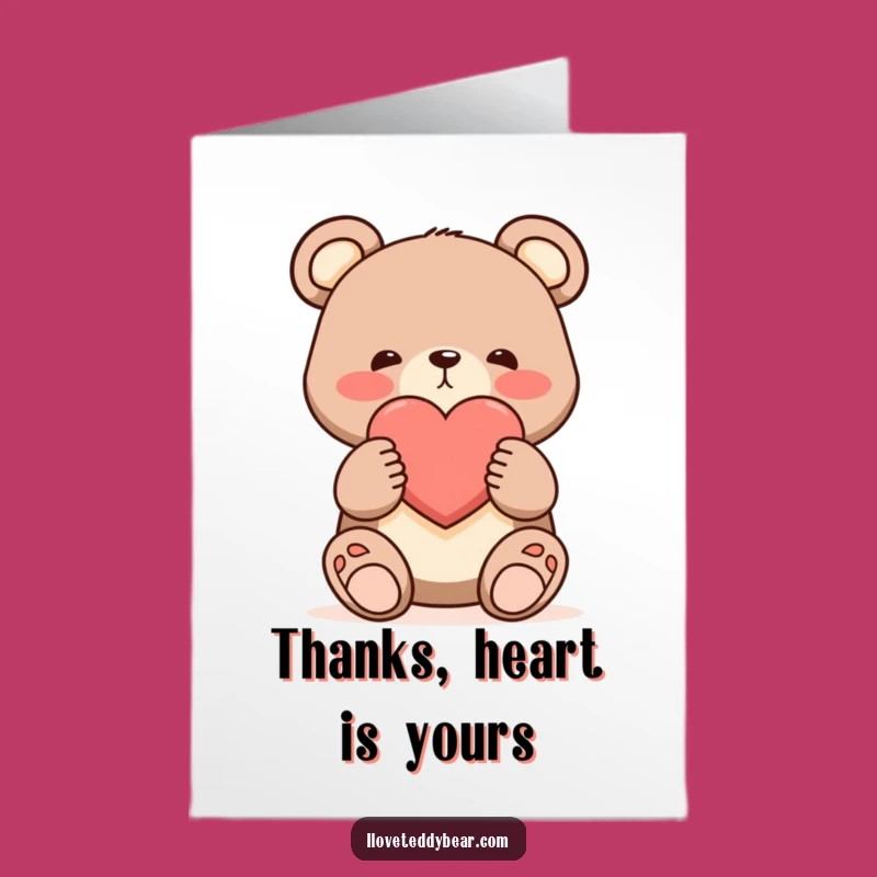 Free Printable Thank You Card: Shy Bear's Big Heartfelt Thanks! Blushing Gratitude, Downloadable Gift.
