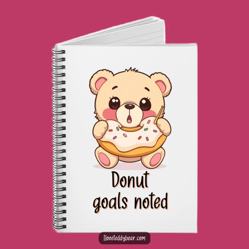 Funny Donut Bear Notebook: Teddy Catching Donut, Journal for Sweet Ideas and Notes