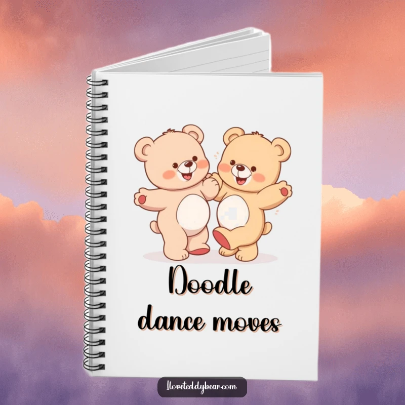 Funny Teddy Bear Notebook: A notebook featuring two teddy bears dancing sillily, one with a comical grin, for jotting down fun ideas.