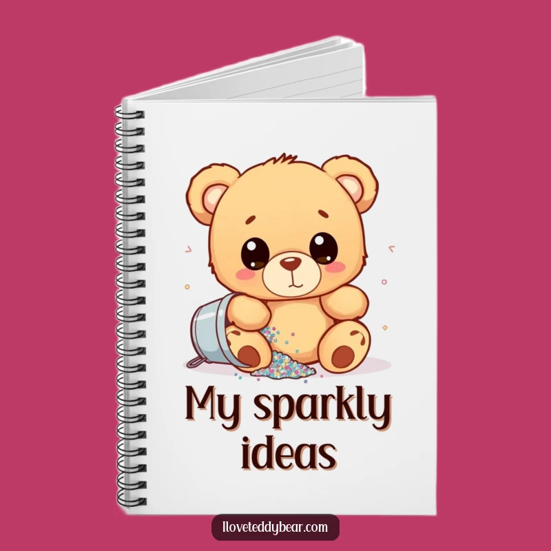 Funny Glitter Spill Teddy Bear Notebook: Jot Down Your Sparkly Ideas, Funny Gift