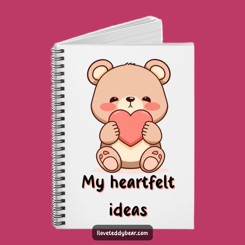 Funny Shy Bear Heart Notebook - Journal Your Feelings with Cartoon Art