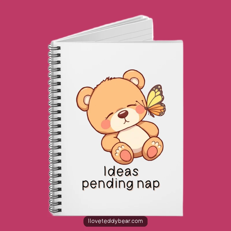Funny Teddy Bear Butterfly Notebook - Journal Your Dreams with Humor