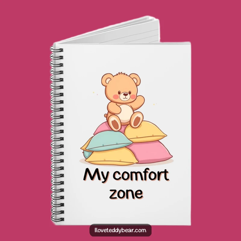 Funny Teddy Bear Pillow Trip Notebook - Jot Down Thoughts with a Smile!