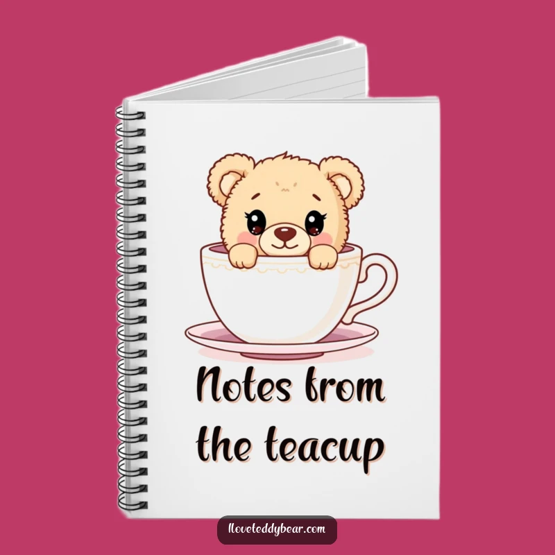 Funny Teddy Bear Teacup Peek Notebook - Perfect for Your Notes