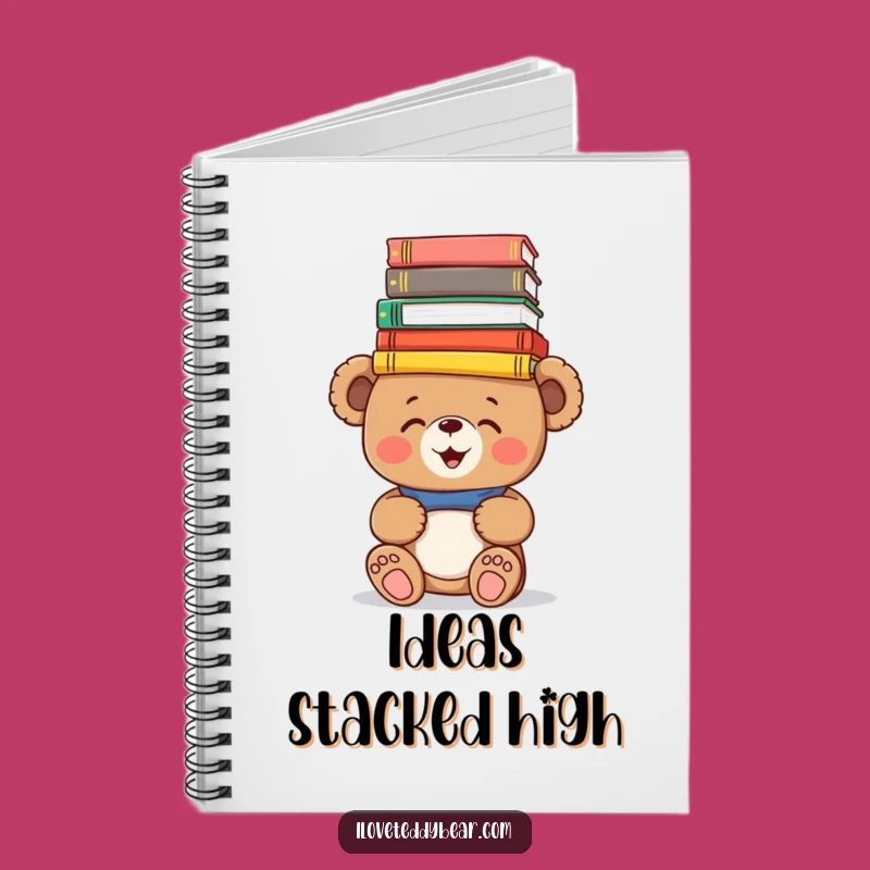 Funny Book Bear Notebook: Teddy Balancing Books, Journal for Creative and Literary Notes