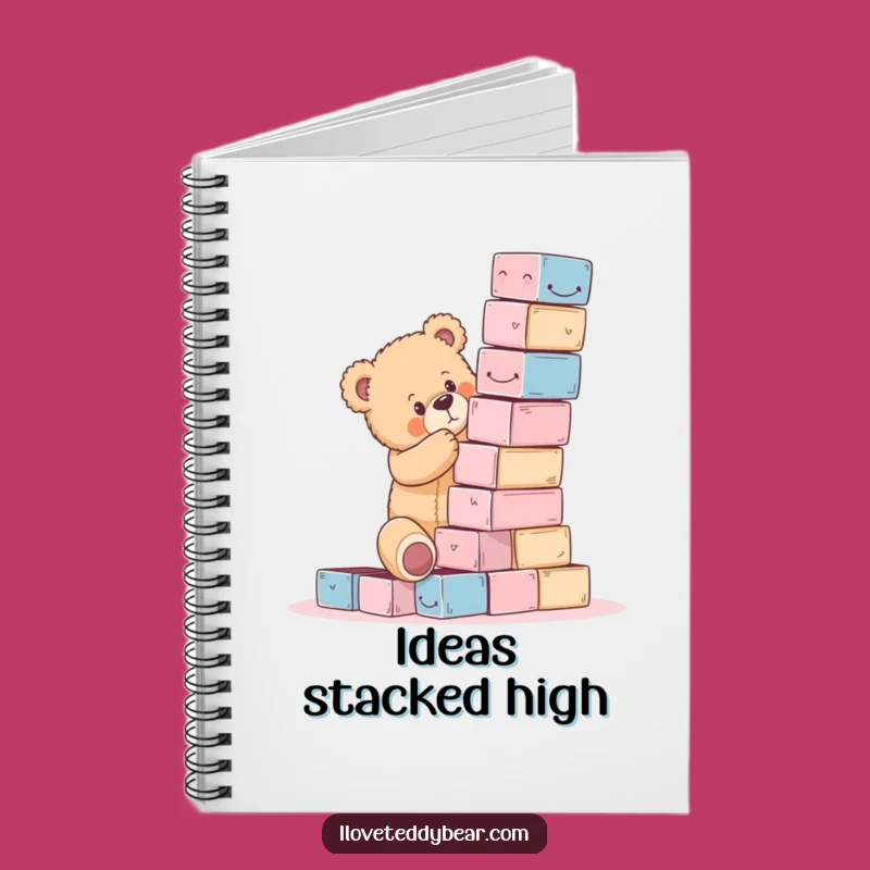 Funny Teddy Bear Block Tower Fail Notebook - Hilarious Journal for Plans