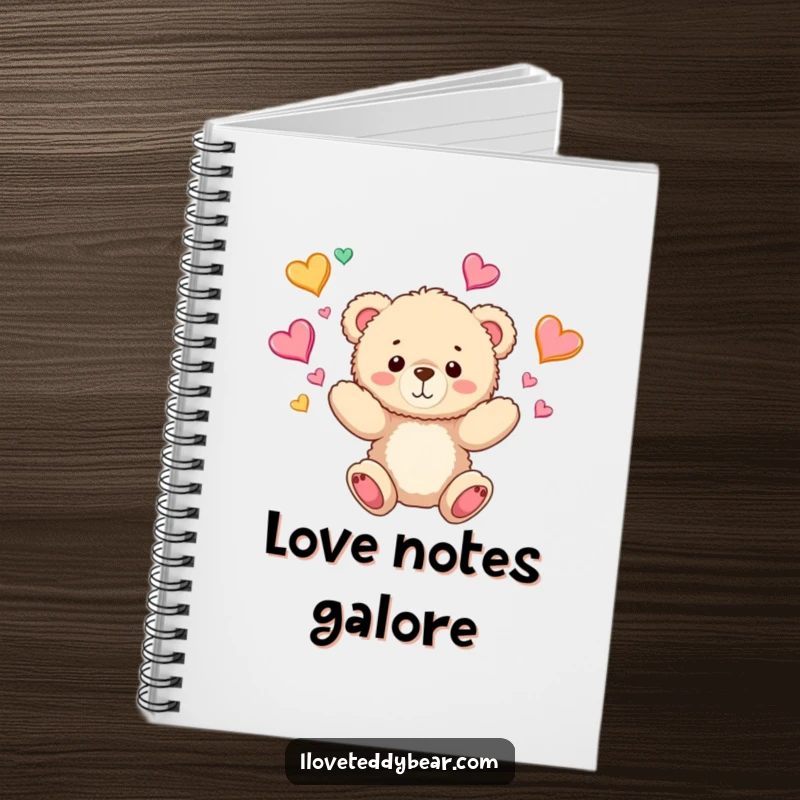 Funny Teddy Bear Notebook: A notebook featuring a teddy bear juggling hearts, perfect for journaling, sketching, and capturing loving ideas.