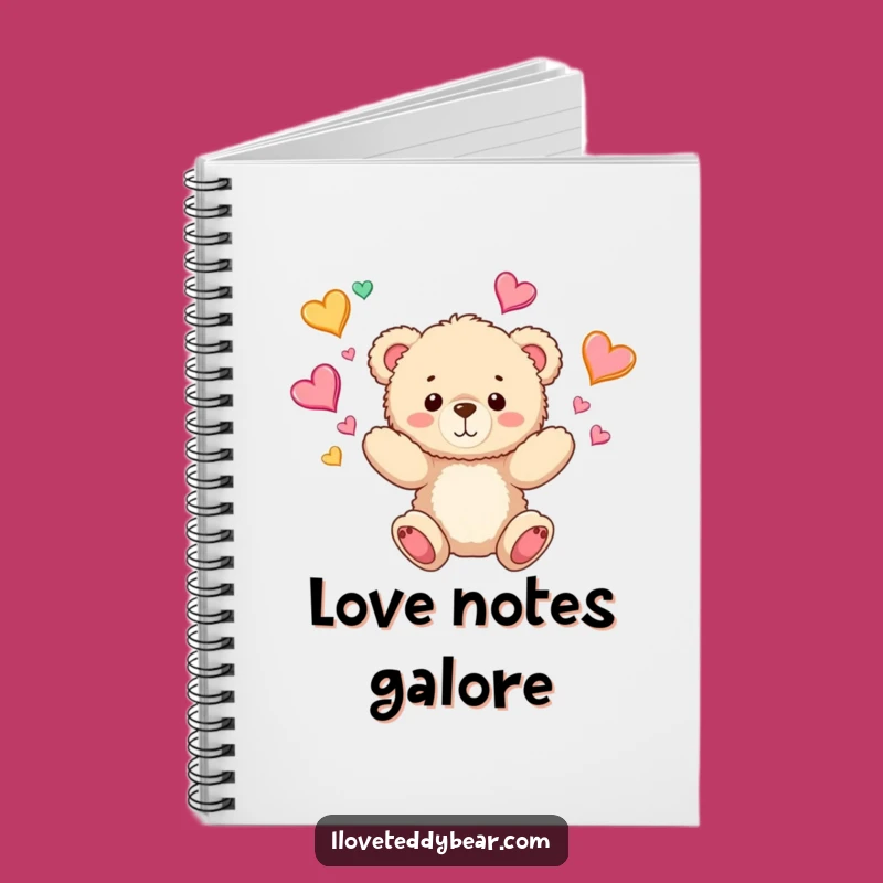 Funny Teddy Bear Juggling Hearts Notebook: Jot Down Your Loving Thoughts