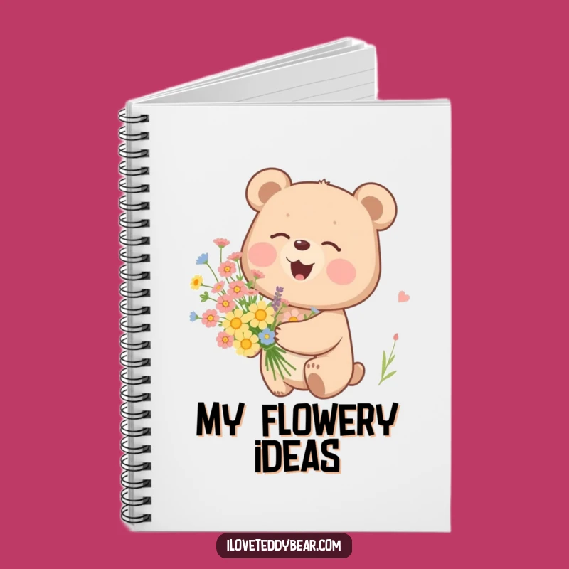 Funny Giggling Bear Notebook: Jot Down Thoughts with Flowers and Fun