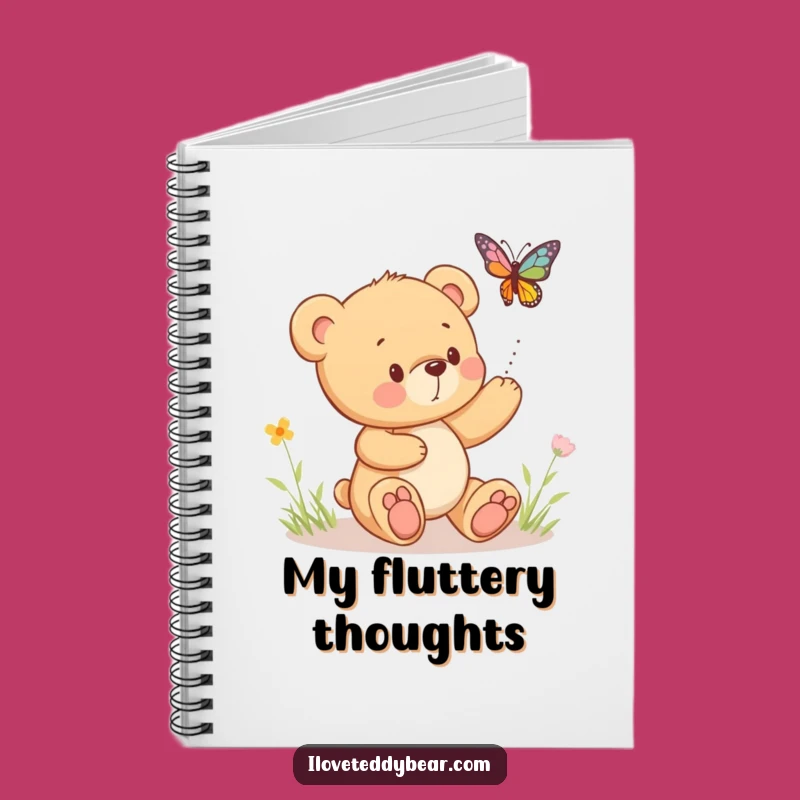 Funny Teddy Bear Butterfly Notebook: Document Your Adventures with Charm