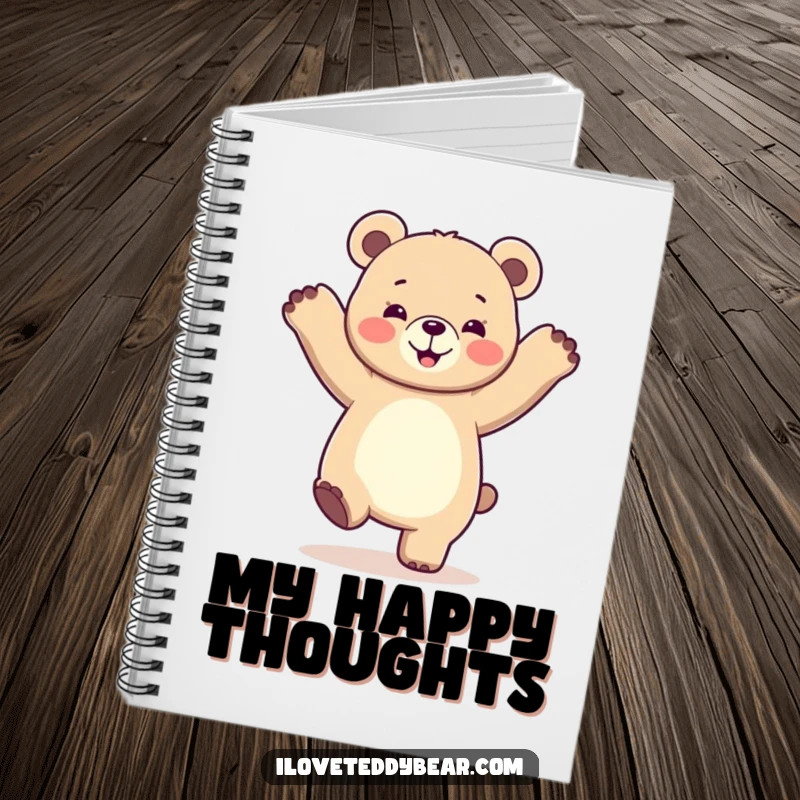 Funny notebook cover with a bear in a dynamic dance pose, ready to capture notes with a playful, energetic vibe.