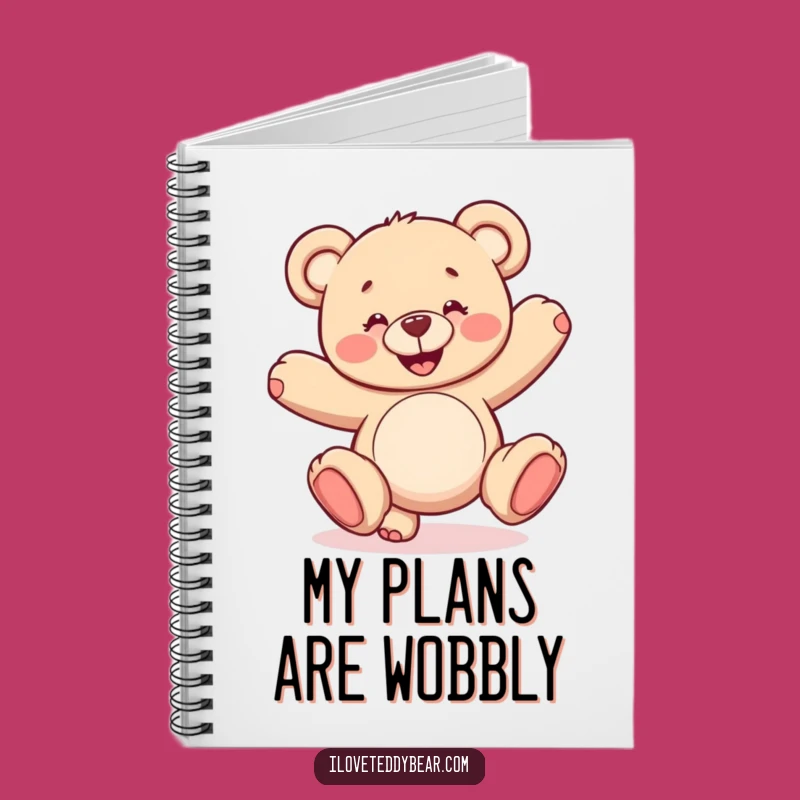 Funny Wobbly Cartwheel Teddy Bear Notebook - Journal Your Fun & Silliness