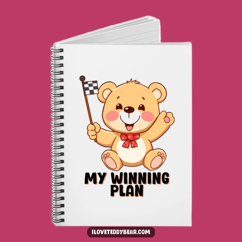 Funny Teddy Bear Racing Flag Notebook: Plan Your Victory