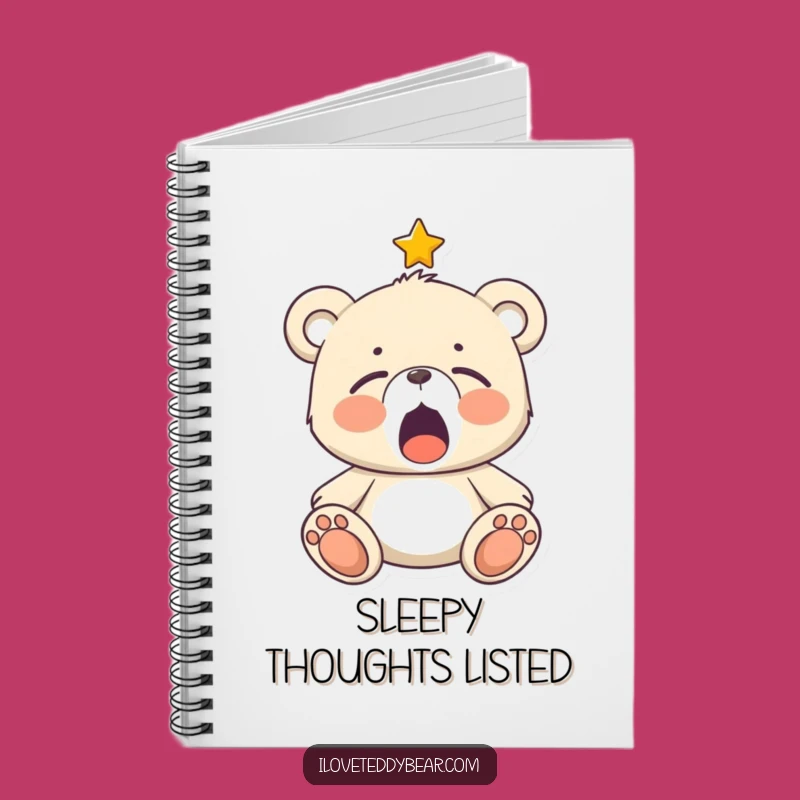 Funny Sleepy Teddy Bear Star Notebook: Dreamy Journal