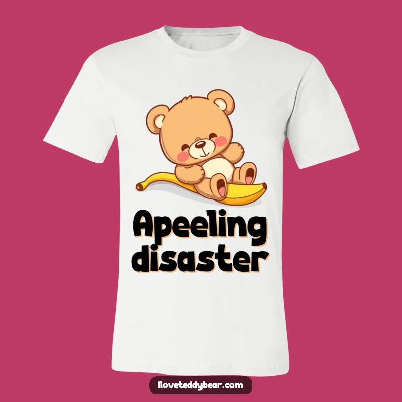Funny Teddy Bear Banana Slip T-Shirt - Comical Cartoon Apparel Gift