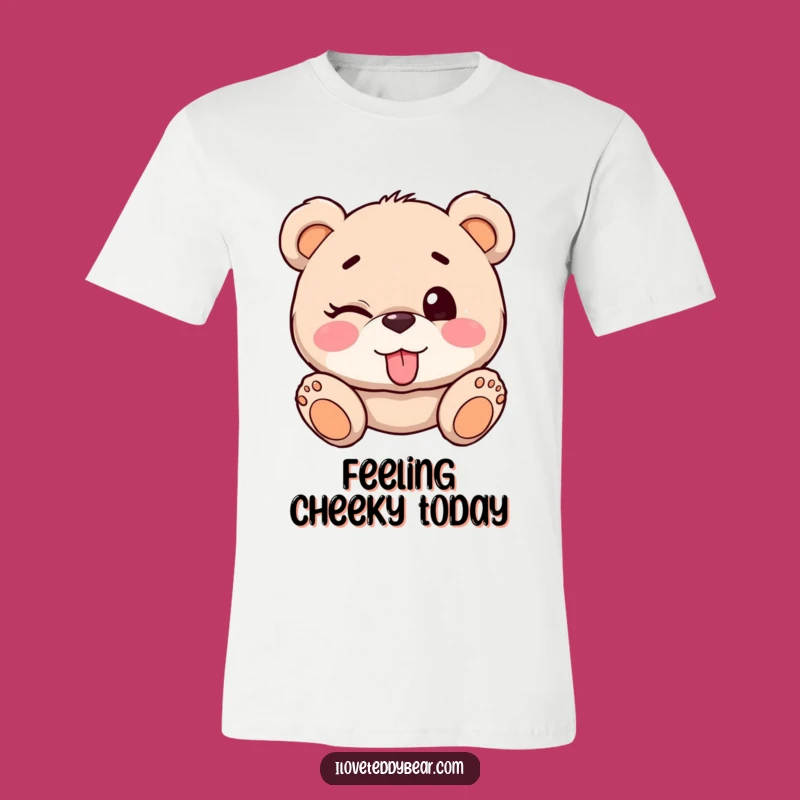 Funny Teddy Bear Winking T-Shirt: Cheeky Fun Wear