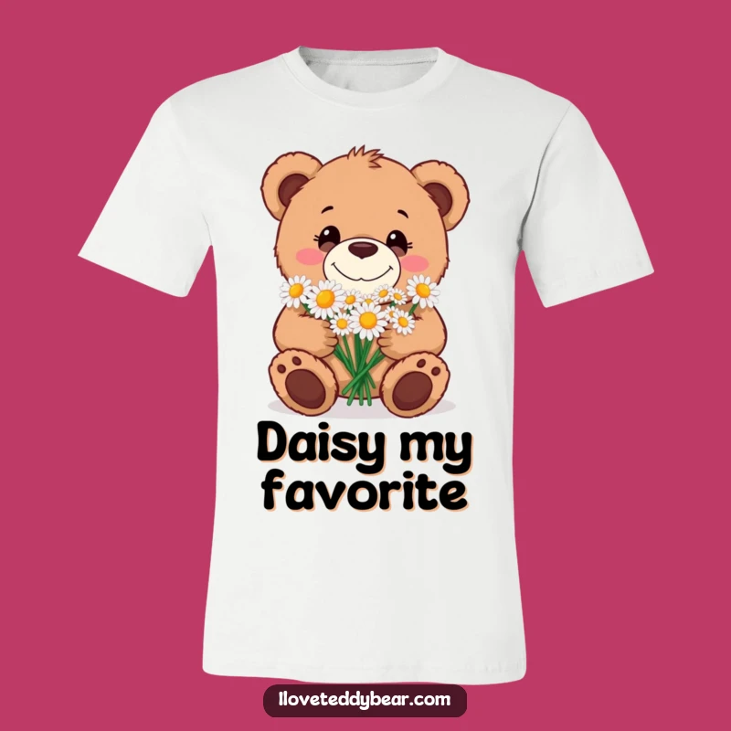 Funny Teddy Bear Daisy Delivery T-Shirt: Wear Your Cheerful Heart - Perfect Gift