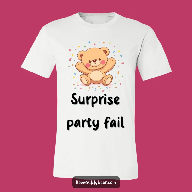 Funny Tripping Teddy Bear Tee - Chaotic Confetti Party Shirt Gift