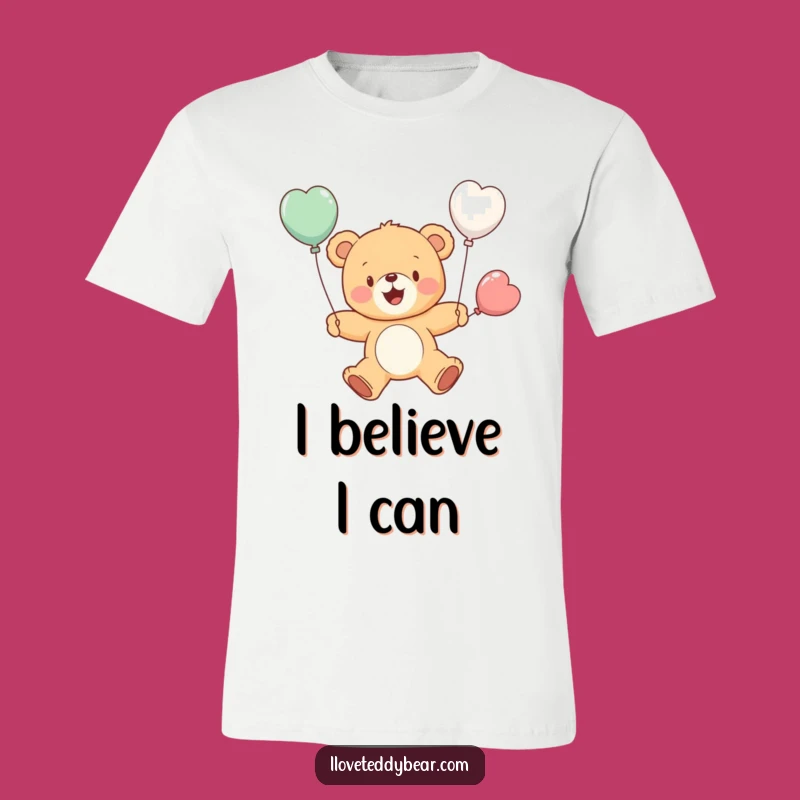 Funny Flying Teddy Bear Balloon T-Shirt - Cheerful Flight Tee, Great Funny Gift