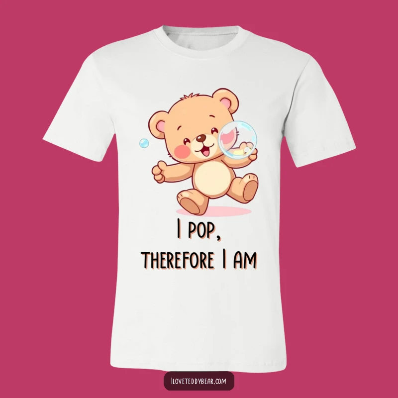 Funny Teddy Bear Bubble Chase T-Shirt: Wear Your Joyful Pursuit - Perfect Gift