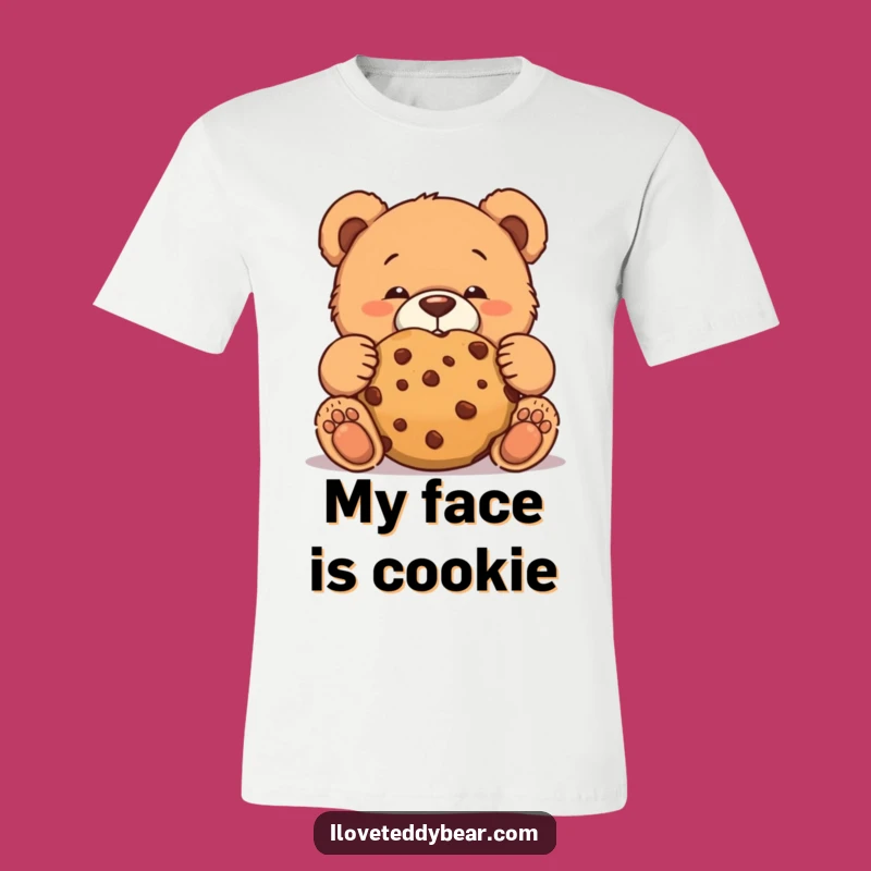 Funny Teddy Bear Cookie Face T-Shirt: Discreetly Funny Treat Tee