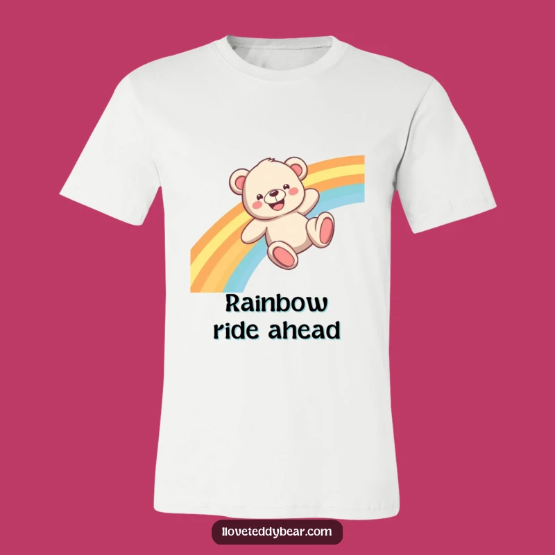 Funny Teddy Bear Rainbow Slide T-Shirt: Wear Your Happiness!