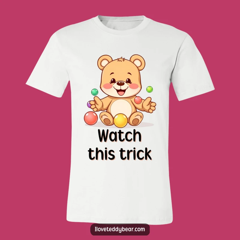 Funny Juggling Teddy Bear Marble T-Shirt - Mischievous Play Tee, Perfect Funny Gift