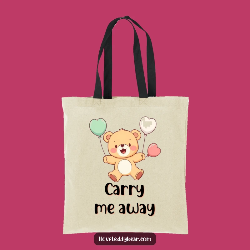 Funny Flying Teddy Bear Balloon Tote Bag - Cheerful Carry-All, Ideal Funny Gift